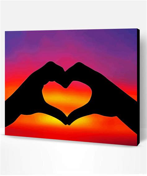 Aesthetic Sunset Heart Paint By Numbers Paint By Numbers Pro