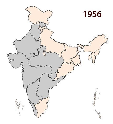 Map Of India In 1956 Maps Of The World