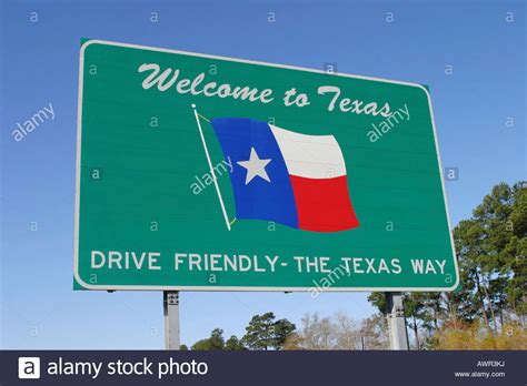 Sign Welcome To Texas Usa Stock Photo Alamy