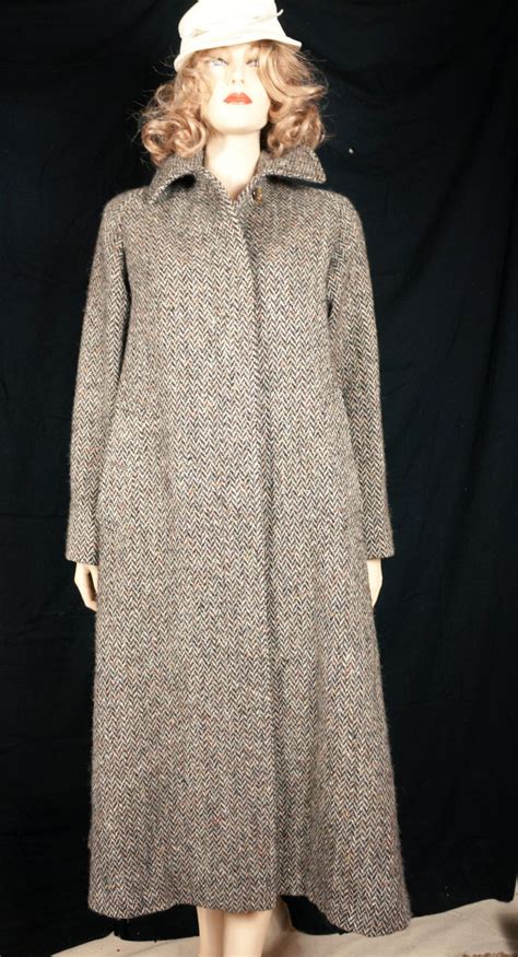 Vnt Burberry Irish Tweed Pure Wool Swing Coat Womens Vnt Etsy