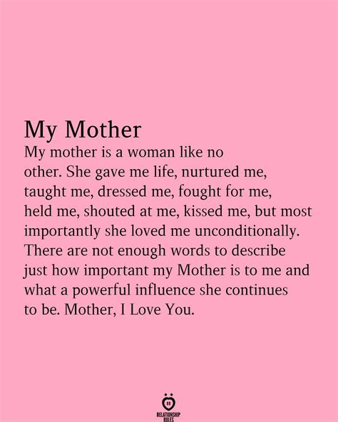 Poem Words That Describe A Mother
