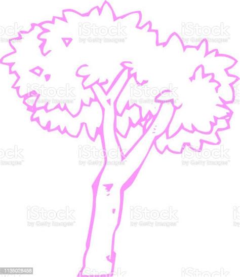 Warm Color Rough Sketch Of Tree Stock Illustration Download Image Now