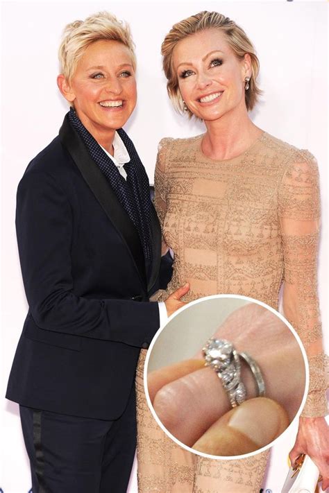 Portia De Rossi And Ellen Degeneres Engagement Rings Celebrity