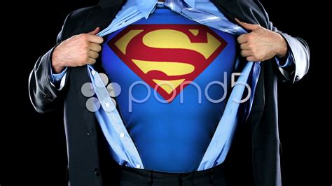 Superman Symbol Chest Clark Kent Tearing Open Shirt Tie Suit Superhero