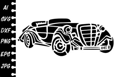 1 Stencil Retro Car Svg Designs And Graphics