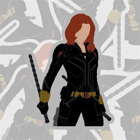 Black Widow Black Suit Sticker With Batons Etsy