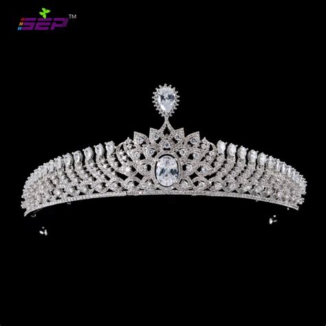 Classic Full 5A CZ Cubic Zirconia Wedding Bride Tiara Crown Girl Hair