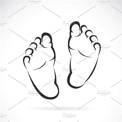 Vector Of Baby Foot Design Baby Feet Tattoos Baby Feet Baby Drawing