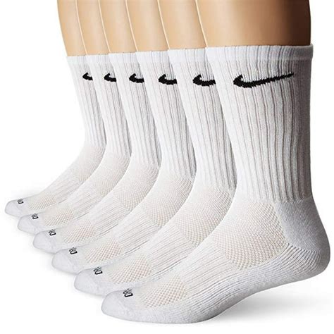 Nike Nike Dri Fit Crew Training Socks White Large6 Pair 8 12