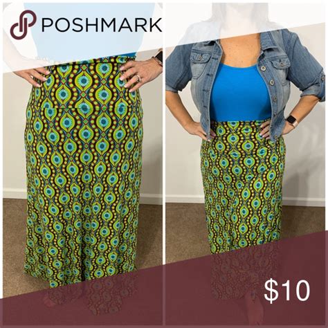 Lularoe Green Print Maxi Skirt Printed Maxi Skirts Maxi Skirt Printed Maxi