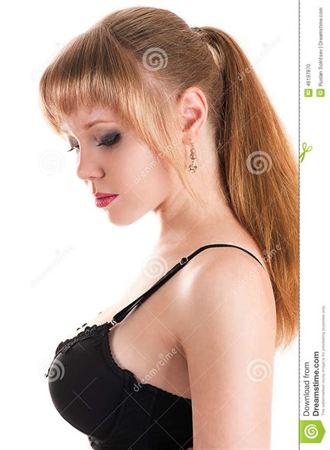 Beautiful Woman In A Profile Face Stock Photo Image Of