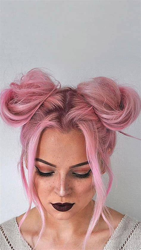 easy hair buns easy updo hairstyle space buns inspo low bun inspo hairstyle inspo light