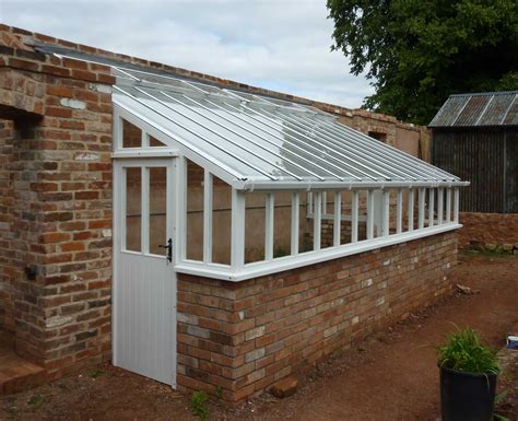 White Painted Finish Woodpecker Joinery Lean To Greenhouse