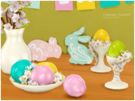 The Sims Resource Happy Easter Decor By Severinka • Sims 4 Downloads