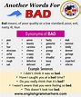 Another word for Bad, What is another, synonym word for Bad? - English ...