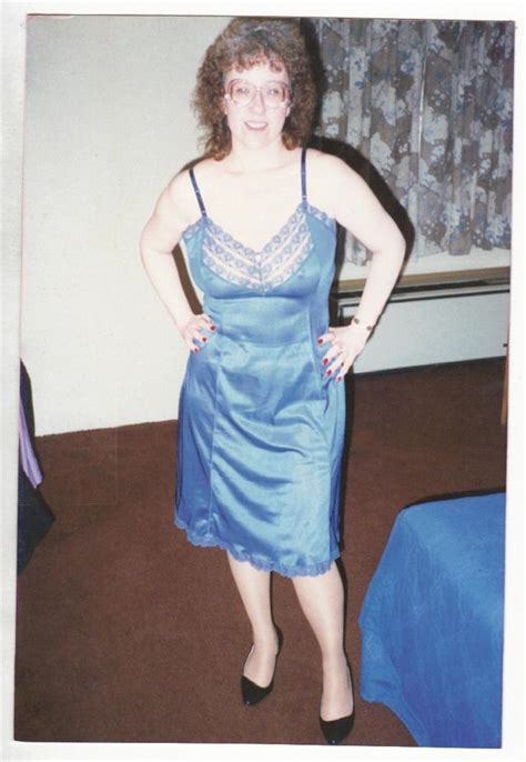 Vtg Old Photo Vernacular Found Woman Girl Wearing Blue Silk Slip Before