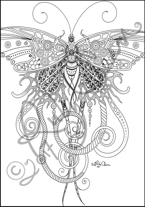 Butterfly Downloadable Printable Adult Coloring Page Ruby