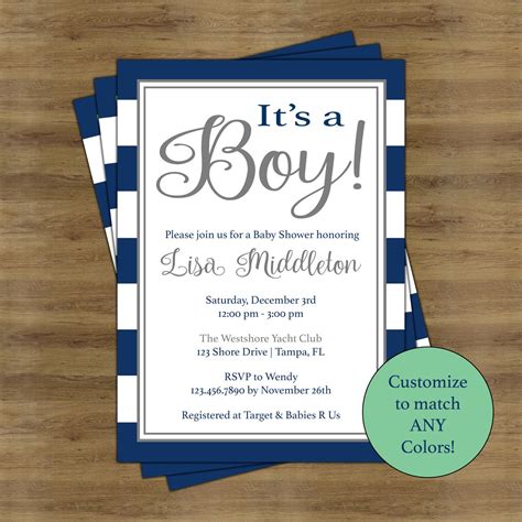 Its A Boy Baby Shower Invitations Ahoy Its A Boy Baby Shower