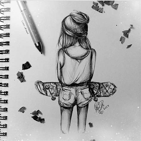 Skater Girl Cómo Dibujar Cosas Dibujos Retratos Dibujos De Personas