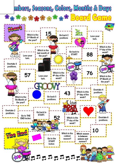 Months Days Colors And Seasons Boa English Esl Worksheets Pdf And Doc