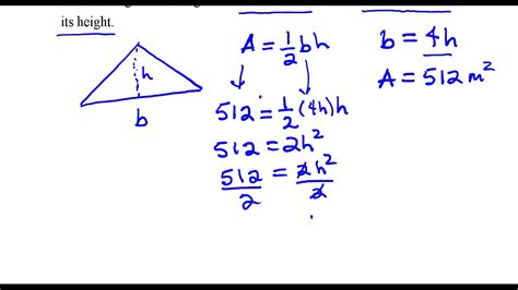 Find The Height Of A Triangle If Its Area Is 512 Square Meters And Its