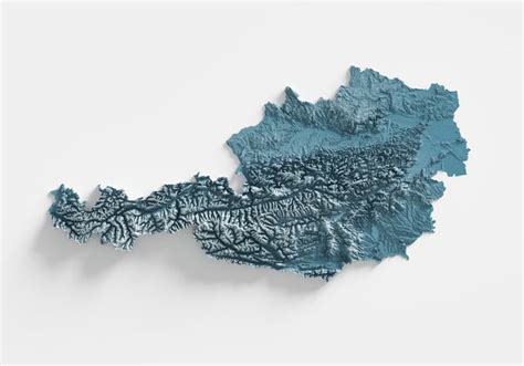 Austria Shaded Relief Visual Wall Maps Studio