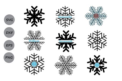 Snowflake Svg Cut File Snowflake Monogram Svg Snowflakes Svg