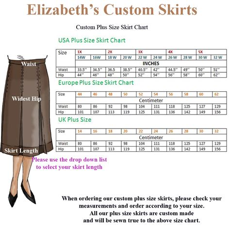Ladies Pencil Dresspencil Skirt Standard Size Chart Us Europe Uk