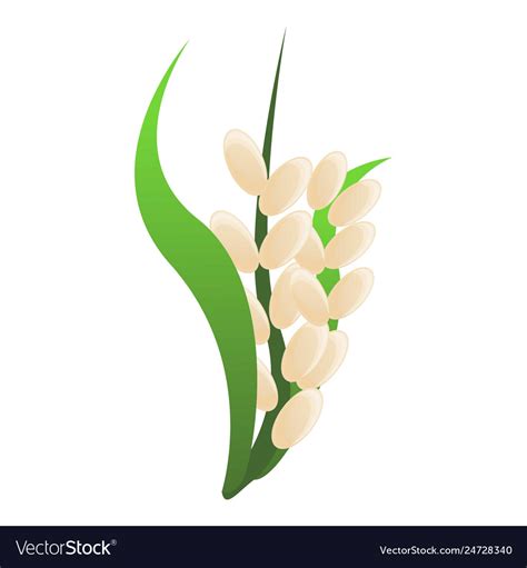 Rice Plant Icon Cartoon Style Royalty Free Vector Image