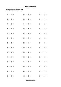 For worksheets on multiplying bigger numbers. Multiplication table worksheet with tens - Planet Psyd