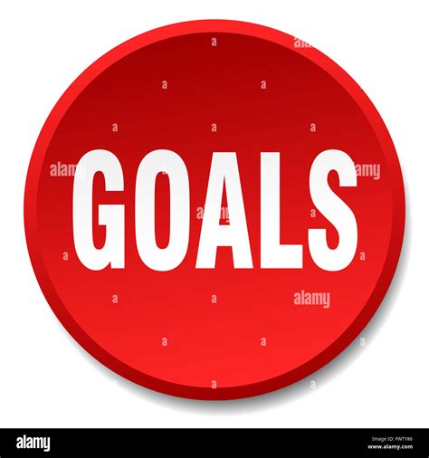 Goals Red Round Flat Isolated Push Button Stock Photo Alamy