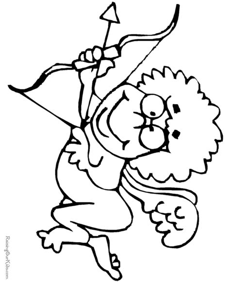 Valentine Cupid Coloring Page To Print 009 Coloring Home
