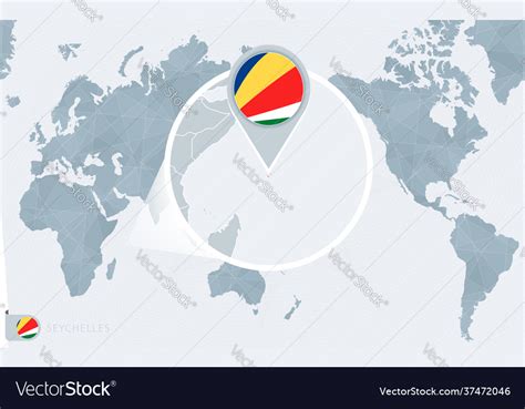 Pacific Centered World Map With Magnified Vector Image