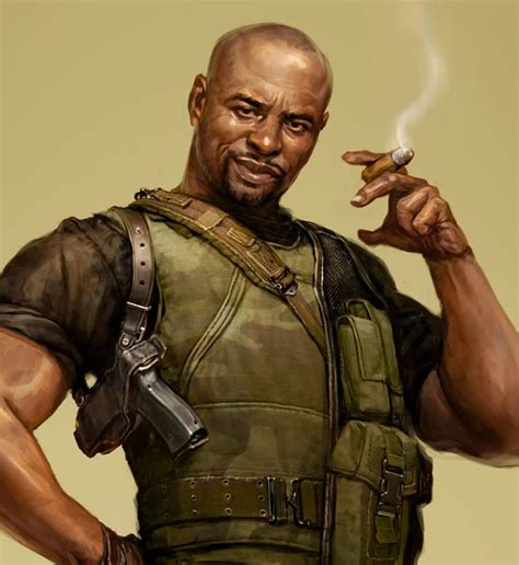 Shadowrun Male Human Cop Or Soldier Bald Black Skinned