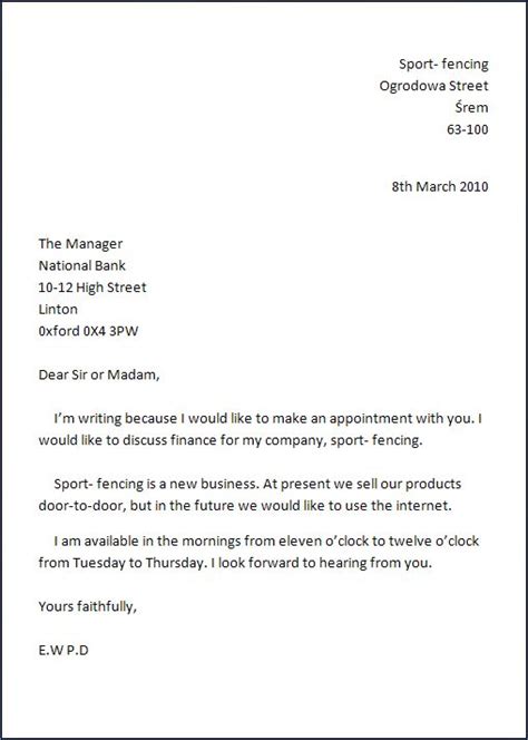 english  students  business  formal letter
