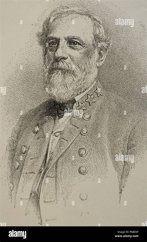 Robert E Lee 1807 1870 American General Engraving In The Universal