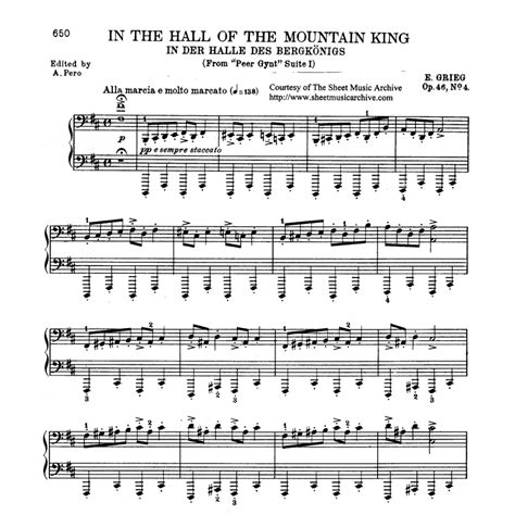 In The Hall Of The Mountain King From Peer Gynt Suite • Sheet Music Pdf