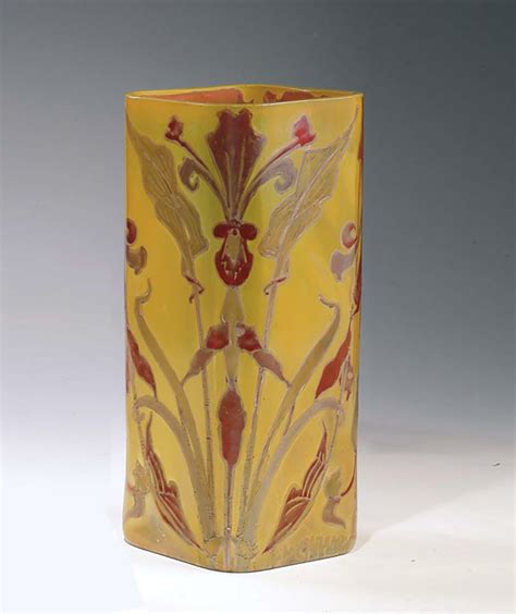 Amedee De Caranza Square Vase Circa 1900 Art Nouveau Art Déco Robert Zehil Gallery