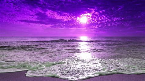 Purple Beach Sunset Hd Wallpaper Background Image 1920x1080