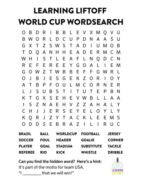 Printable World Cup Word Search Learning Liftoff Word Search Printable