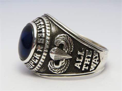 Us Paratrooper Ring Usa Airborne All The Way Sterling Etsy