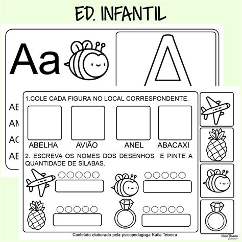 Atividade Educa O Infantil Letra A Para Imprimir