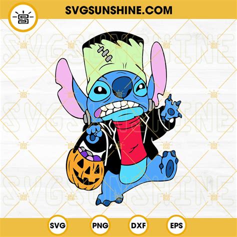 Stitch Frankenstein Monster Halloween Svg Png Dxf Eps Cut Files For