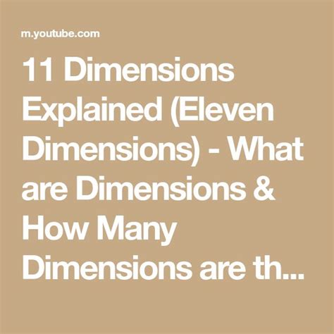 11 Dimensions Explained Eleven Dimensions What Are Dimensions And How