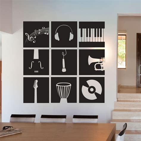 Music Instruments Stencil Wall Decal Custom Vinyl Art