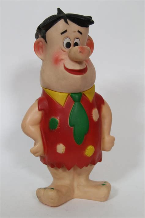 Vintage Fred Flintstone Rubber Toy Hanna Barbara 1960s Flintstones