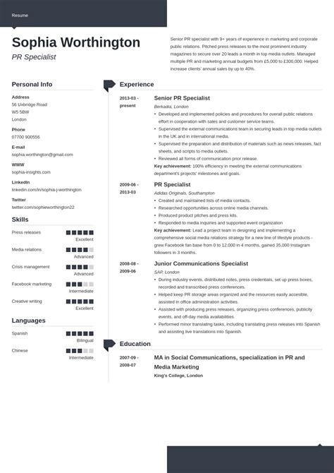 Cv Layout How To Lay Out A Professional Cv 5 Examples
