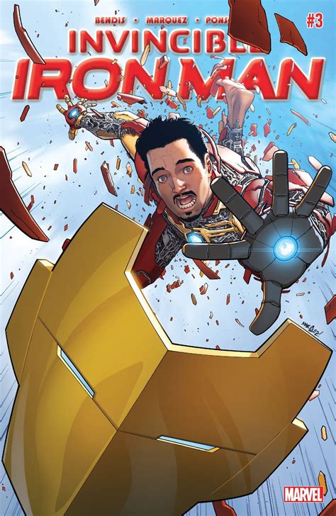 The Cover To Invincible Iron Man 3 2015 Art By David Marquez