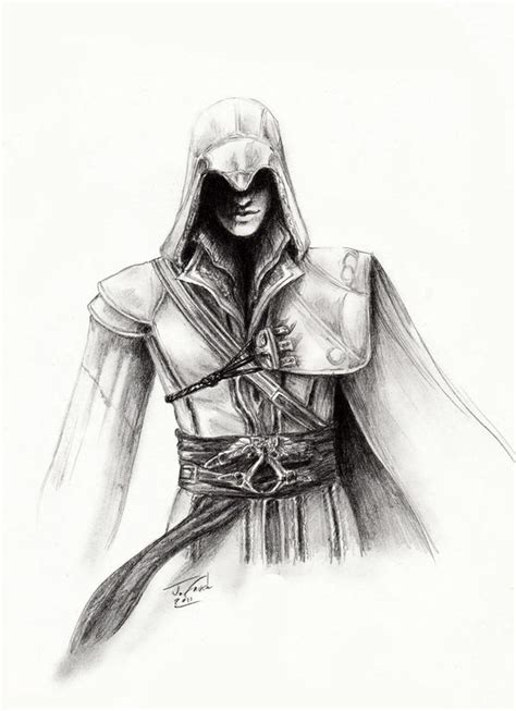 Ezio Pencil Drawing Xd By Destinyfall On Deviantart