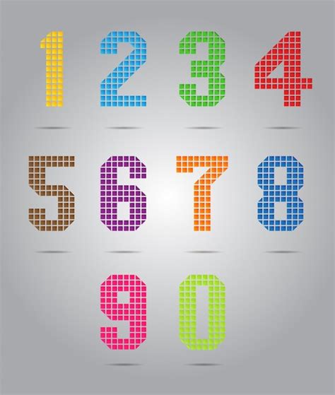 Premium Vector Modern Colorful Numbers Set